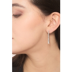 Boucles d’oreilles diamants tennis en or blanc 18k dégradé MM35 2