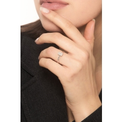 Bague solitaire or blanc 18k diamant central émeraude certifié GIA 1.00 ct 2