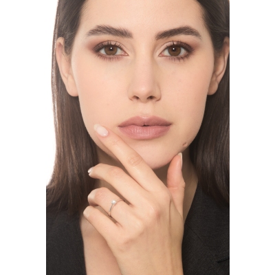 Bague solitaire femme en or blanc 18k diamant 0,25 ct