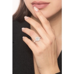 Bague solitaire avec diamant central GIA 2.00 ct en or blanc 18K 2