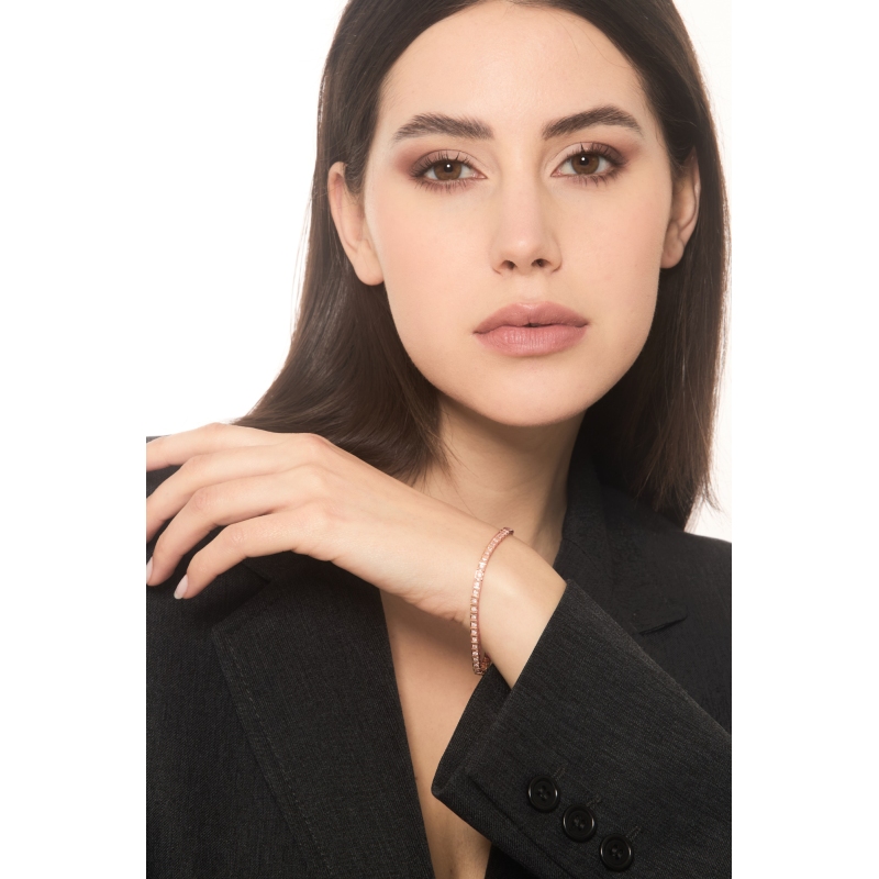 Bracelet Tennis Or Rose 18k diamants 