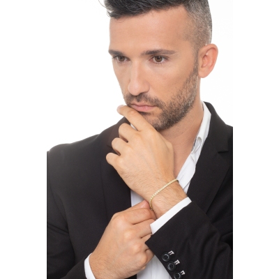 Bracelet de tennis en or jaune 18 carats serti de diamants 1.15ct