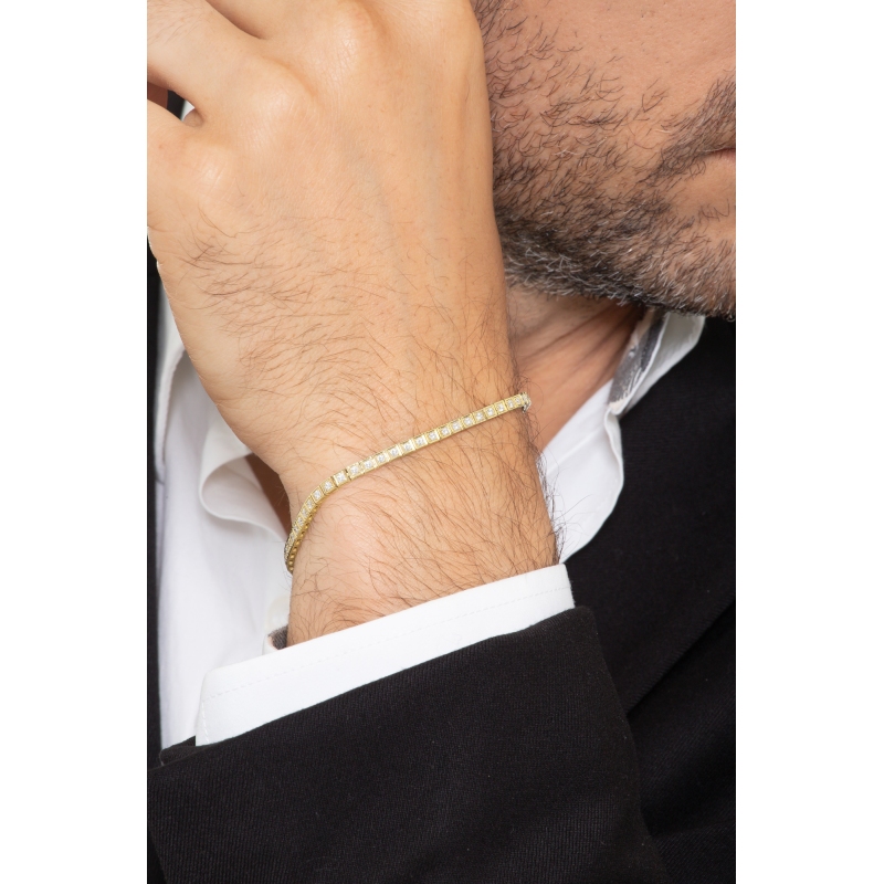 Bracelet de tennis en or jaune 18 carats serti de diamants 1.15ct