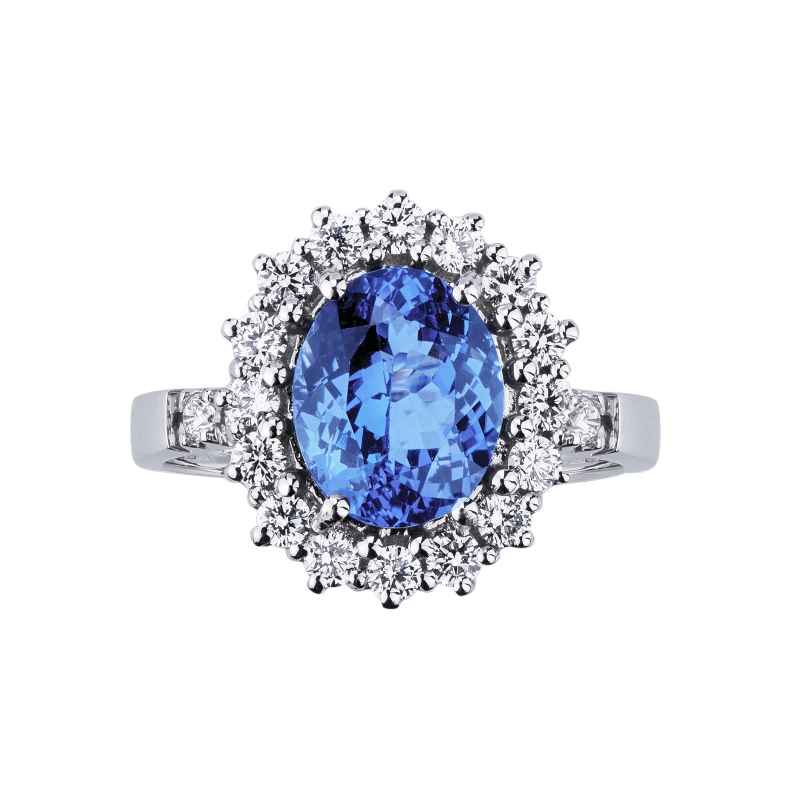 Bague Lady D en or blanc 18k avec tanzanite et diamants