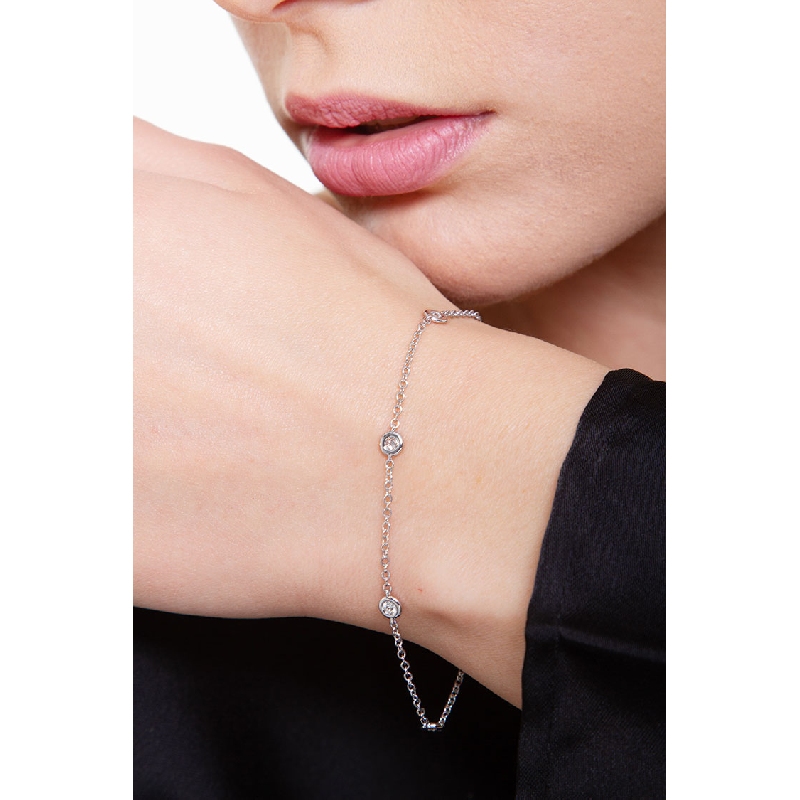 Bracelet en or blanc 18k avec diamants ct 0,25