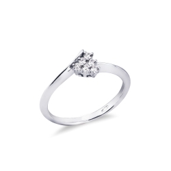Bague or blanc 18K sertie de diamants brillants