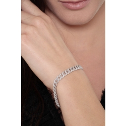 Bracelet gourmette en or blanc avec diamants 2