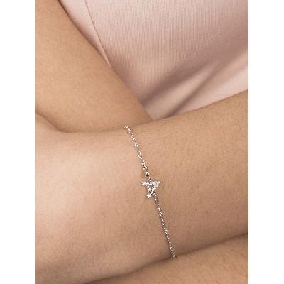 Bracelet avec la lettre  A en or blanc et diamants
