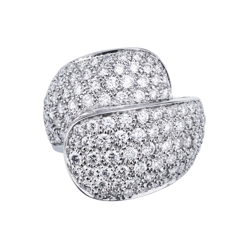 Bague en or blanc 18k avec pavé de diamants
