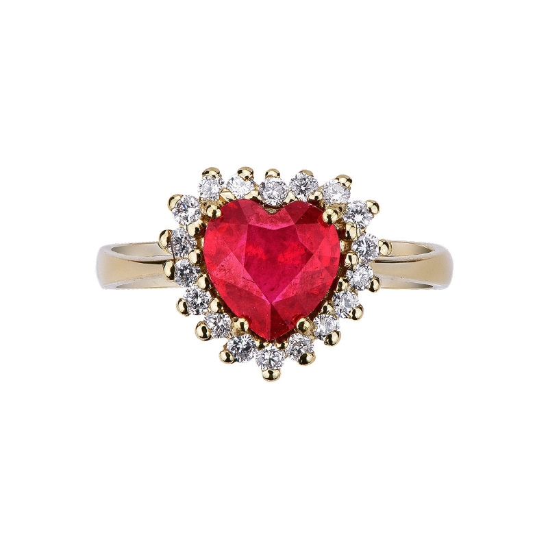Bague en or jaune 18 carats avec un rubis