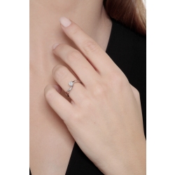 Solitaire diamant 0.30 ct en or blanc 18k 2