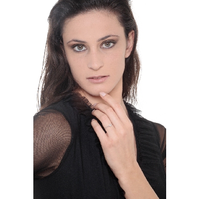 Solitaire en or blanc 18k et diamant 0.25 ct