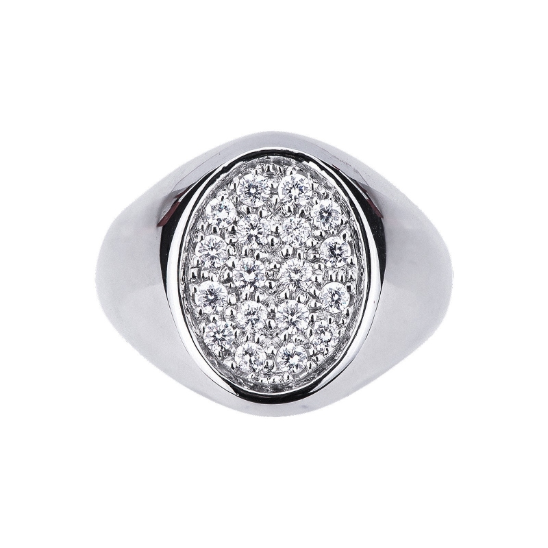 Bague pavé en or blanc 18 carats avec des diamants