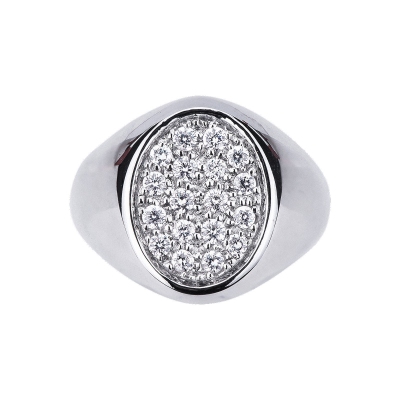 Bague pavé en or blanc 18 carats avec des diamants