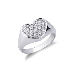 Bague pavé pour femme en or blanc 18k