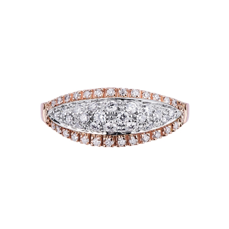 Bague pour femme en or blanc et rose 18K Et diamants 