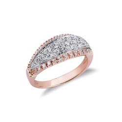 Bague pour femme en or blanc et rose 18K Et diamants 