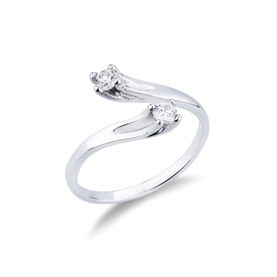 Bague bilogy en or blanc 18k avec diamants