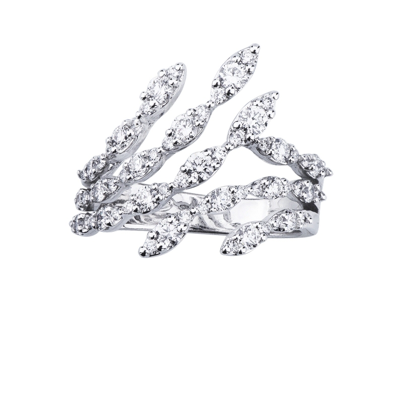 Bague toi et moi en or blanc 18k avec diamants