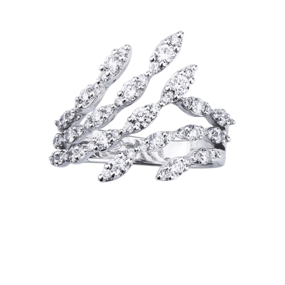 Bague toi et moi en or blanc 18k avec diamants