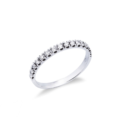 Bague alliance en or blanc 18k ornée de diamants