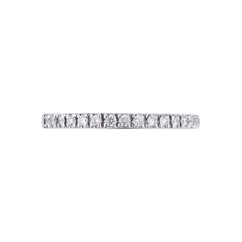 Bague alliance en or blanc 18k avec diamants