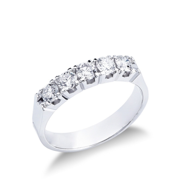 Bague Veretta à 5 pierres en Or Blanc 18k sertie de diamants