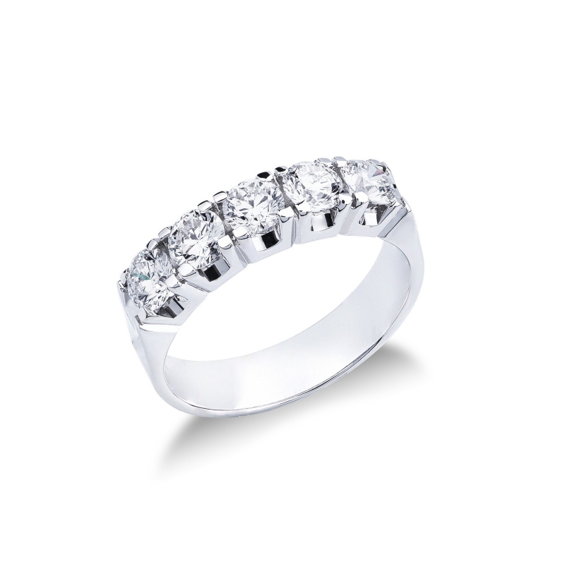 Bague Veretta 5 pierres en or blanc 18k avec diamants