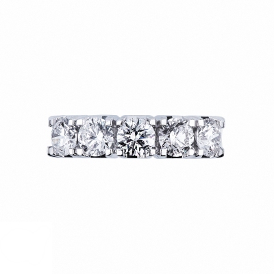 Bague en or blanc 18k avec cinq diamants 1.70 ct