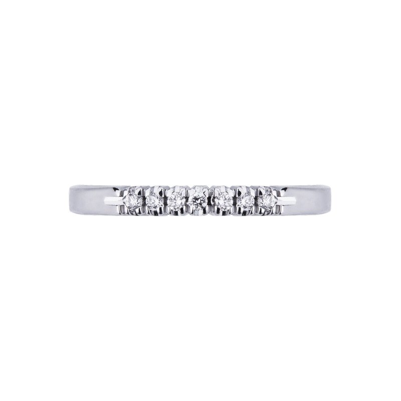 Bague demi-tour en or blanc 18k avec 7 diamants