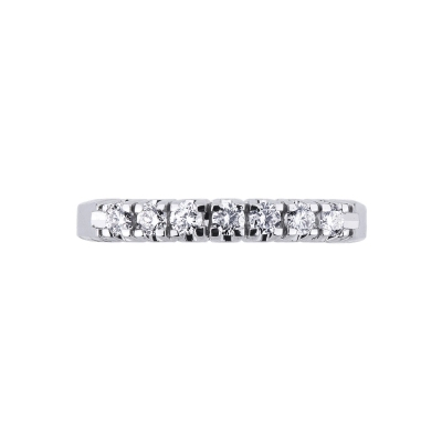 Demi-alliance or Blanc à 7 diamants 0.30 ct