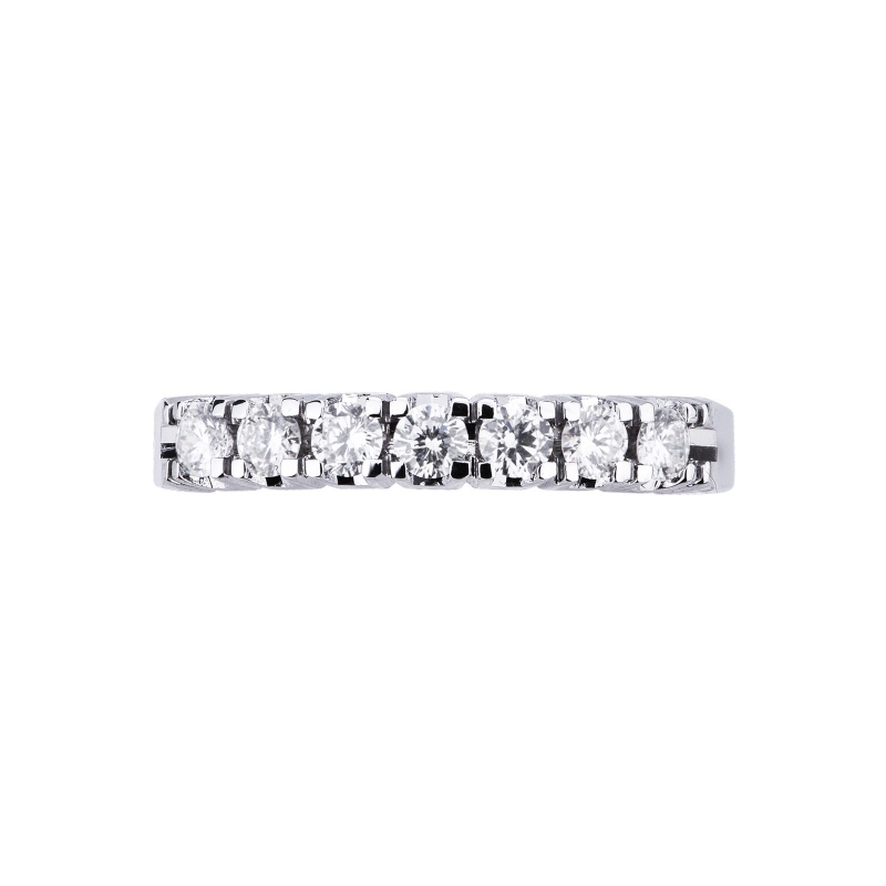 Demi alliance en or blanc 18k avec 7 diamants 0.40 ct