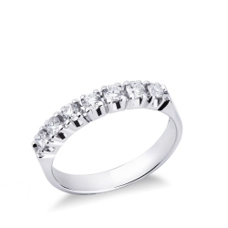 Bague demi-tour en or blanc 18k avec 7 diamants 0.50 ct