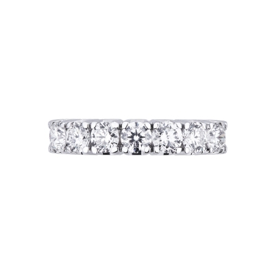 Alliance demi tour en or blanc 18k avec 7 diamants 1.40 ct