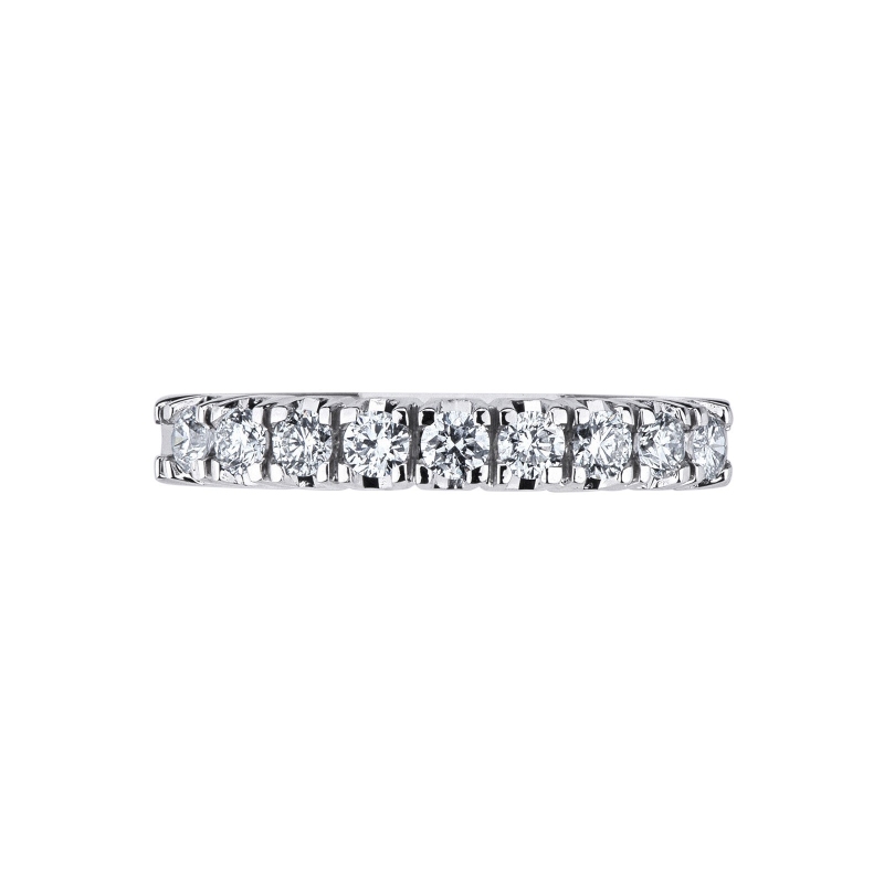 Demi alliance 9 diamants ronds 0.50 ct en or blanc 18k 