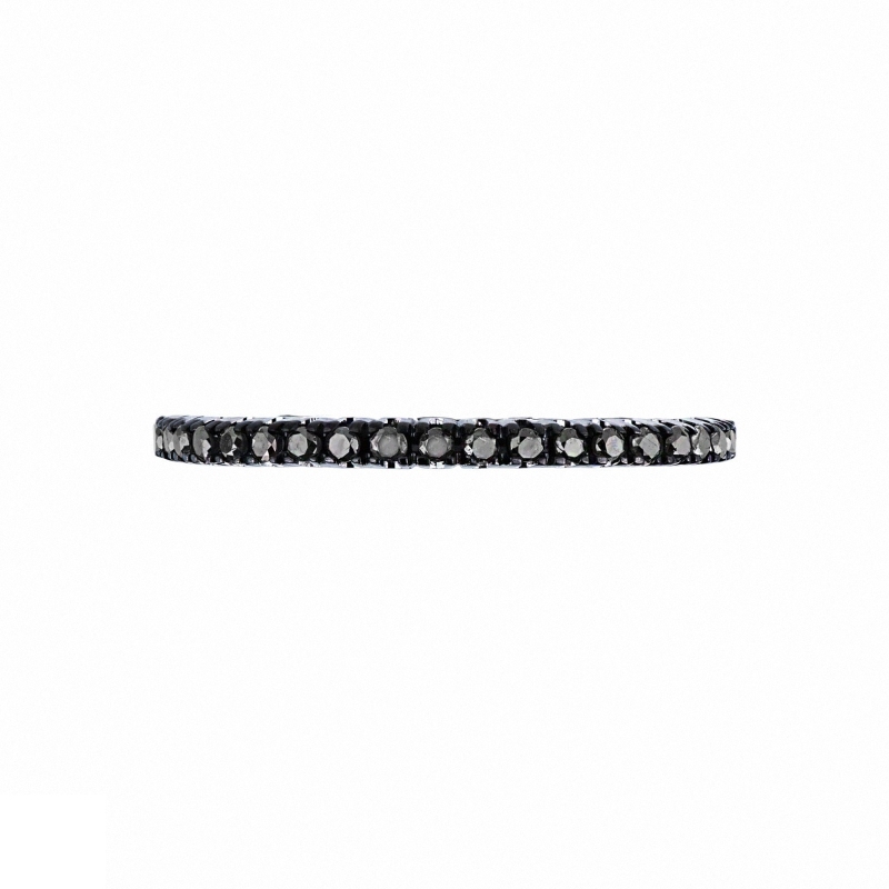 Bague eternity en or blanc 18 carats avec diamants noirs