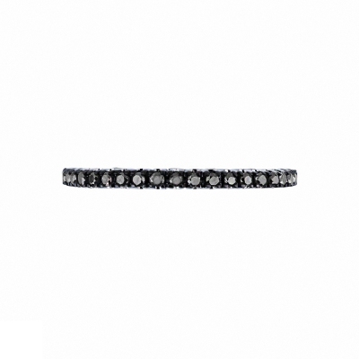 Bague eternity en or blanc 18 carats avec diamants noirs