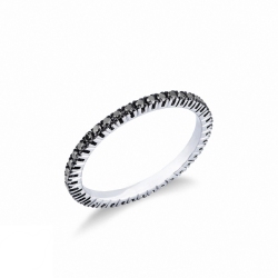 Bague eternity en or blanc 18 carats avec diamants noirs
