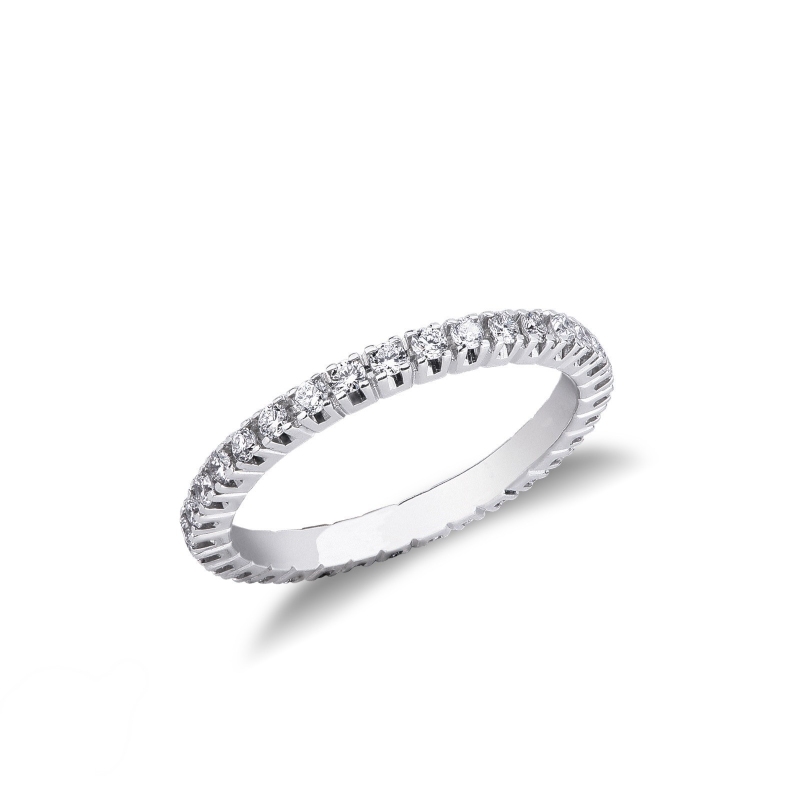 Bague d'éternité en or blanc 18 carats et diamants