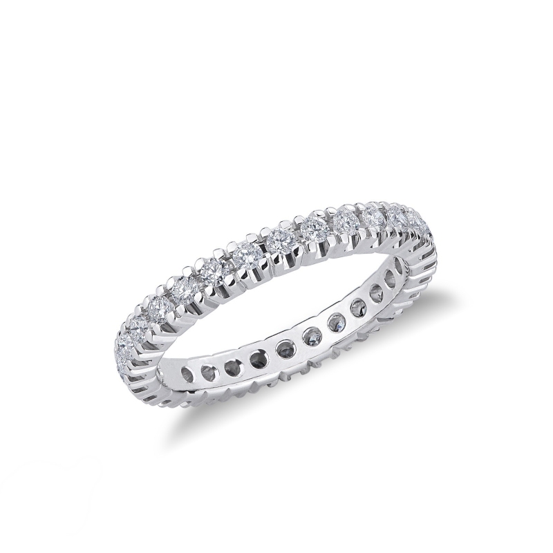 Anneau d' éternité en or blanc 18k et diamants 