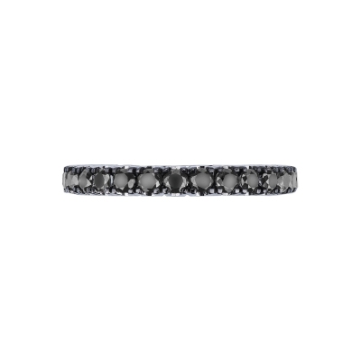 Bague éternité Diamants noirs or blanc 18 carats