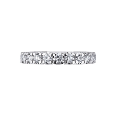 Alliance d'éternité diamants or blanc 18k 