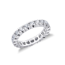 Alliance d'éternité diamants or blanc 18k 