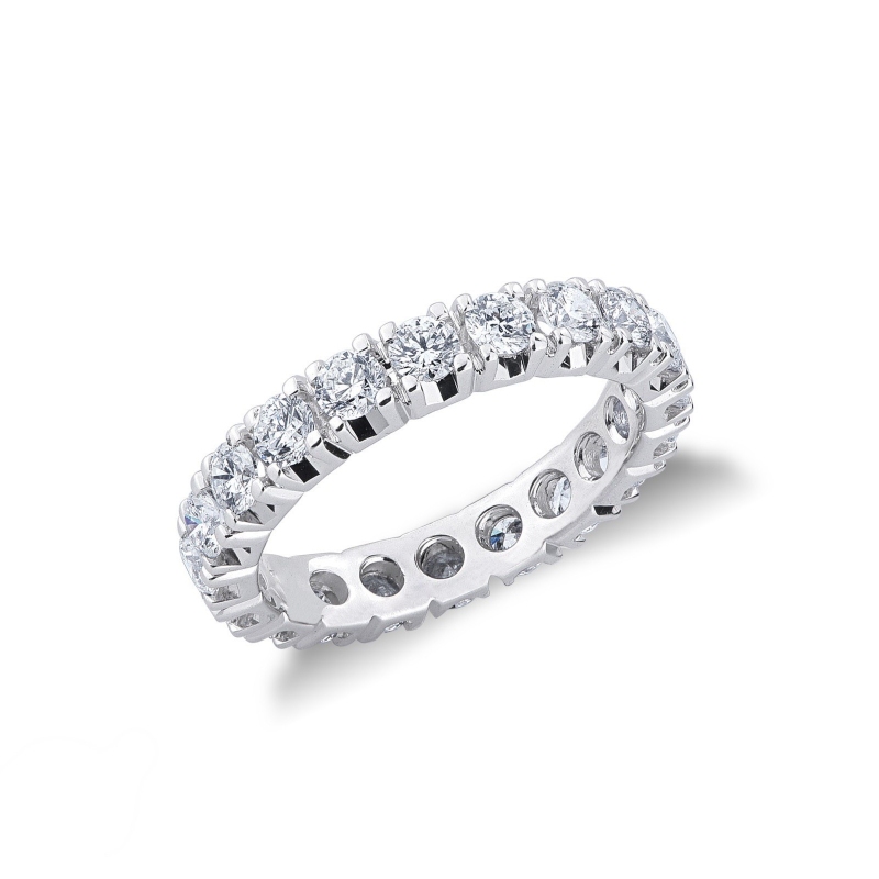 Bague éternité diamants en or blanc 18 carats