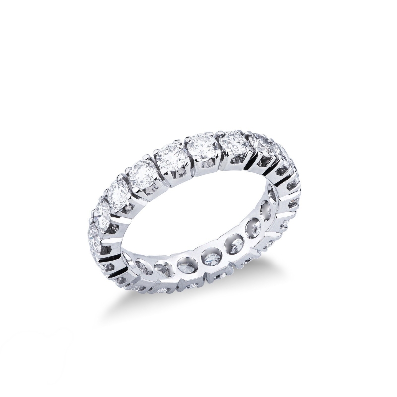 Bague Eternity en or blanc 18 carats avec diamants