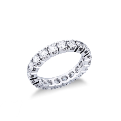 Bague Eternity en or blanc 18 carats avec diamants