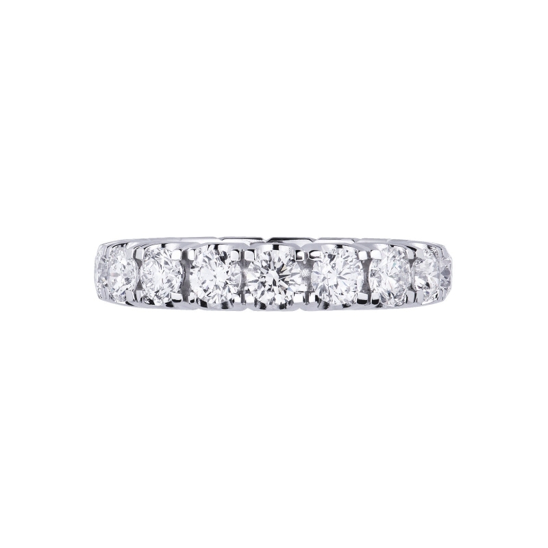 Bague d'éternité en or blanc 18k avec diamants
