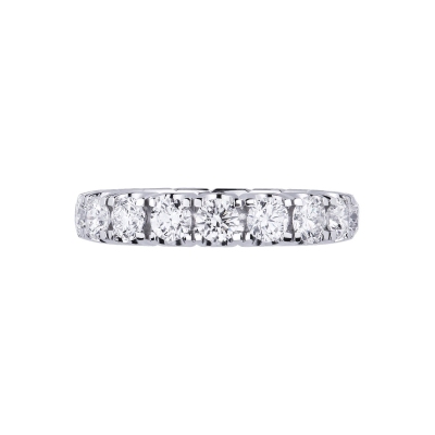 Bague d'éternité en or blanc 18k avec diamants