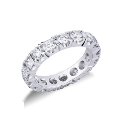 Bague d'éternité en or blanc 18k avec diamants