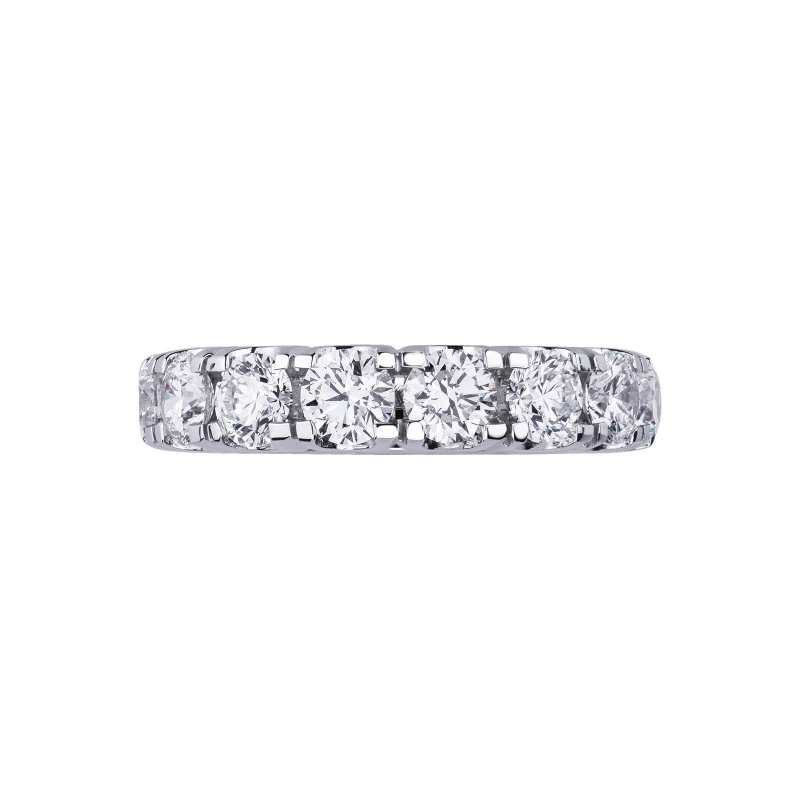 Bague Éternité Griffes en Or Blanc 18k avec Diamants